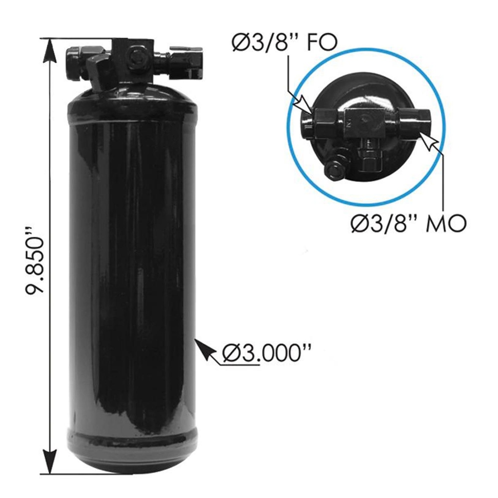 Iron Shell Auto Air Conditioner Receiver Drier Without Valve - Iron Receiver Dri