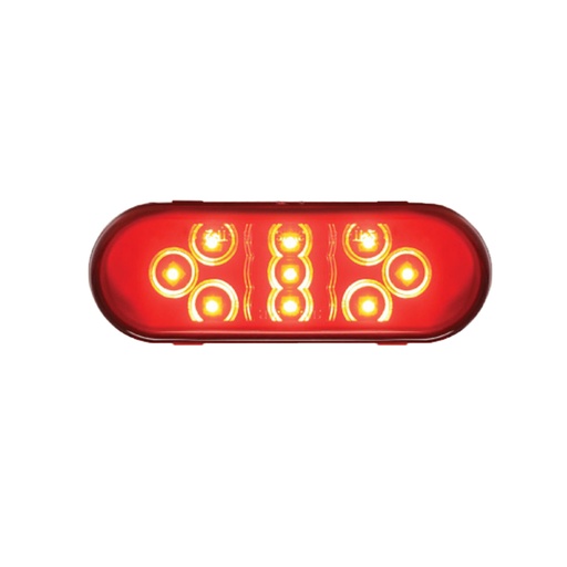 [KY-3WI2-CY36] S/T/T LED 6in Oval Red Male 3 Pin   571.LD603R9   54132