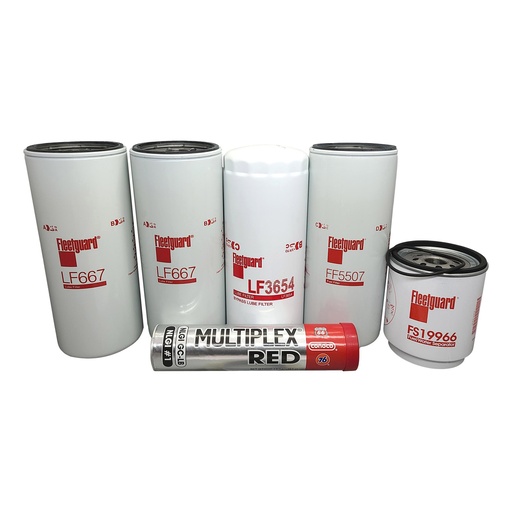 [42-0JY6-B2O7] VOLVO OIL CHANGE KIT LF667, FF5507, LF3654, FS19966, FREE GREASE