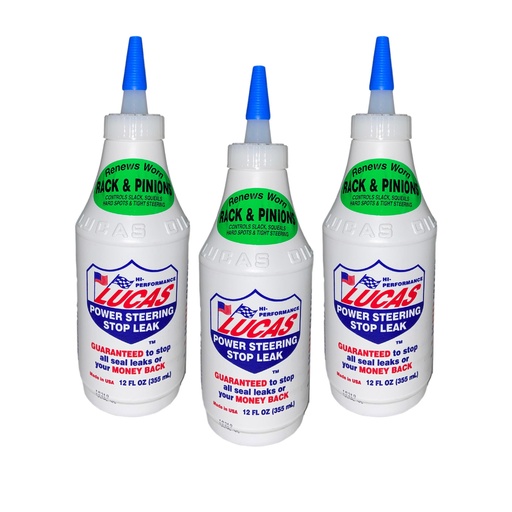 LUCAS OIL 10008 POWER STEERING STOP LEAK 12 OUNCE (Pack of 3)*