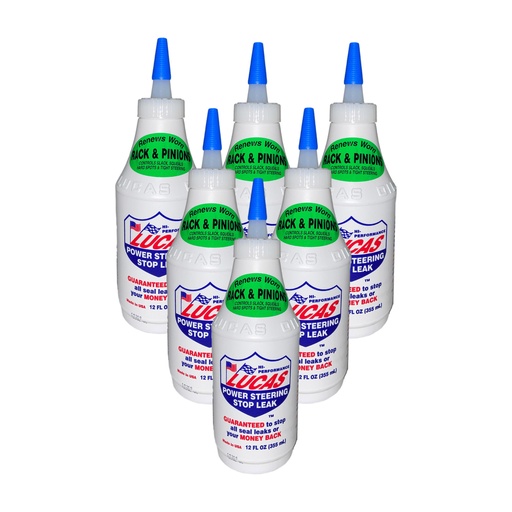 LUCAS OIL 10008 POWER STEERING STOP LEAK 12 OUNCE *(Pack of 6)*