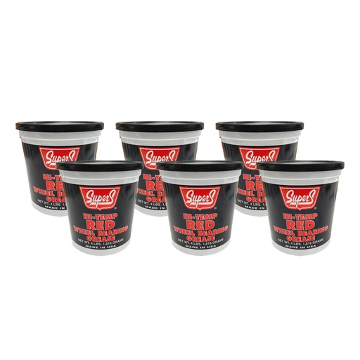 Supers Hi-Temp Red Wheel Bearing Grease 4mLbs 1.816 Gr New SUS 67-4*(Pack of 6)*