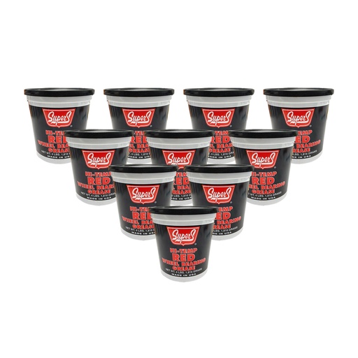 Supers Hi-Temp Red Wheel Bearing Grease 4mLbs 1.816 Gr New SUS 67-4*(Pack of 10)