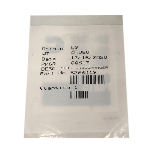 OEM CUMMINS GASKET,TURBOCHARGER 5266419