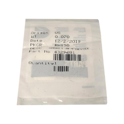 [74-A9XY-WR9L] OEM CUMMINS  GASKET,AFM DEVICE  4329681
