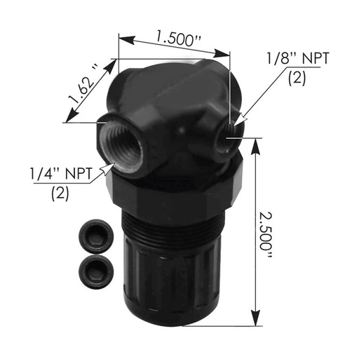 [2Q-E5CK-NGJV] Air Regulator Mini 5-100 PSI, 1/4in PTF 170.AR141 R07-200RNKA R07200RNKA