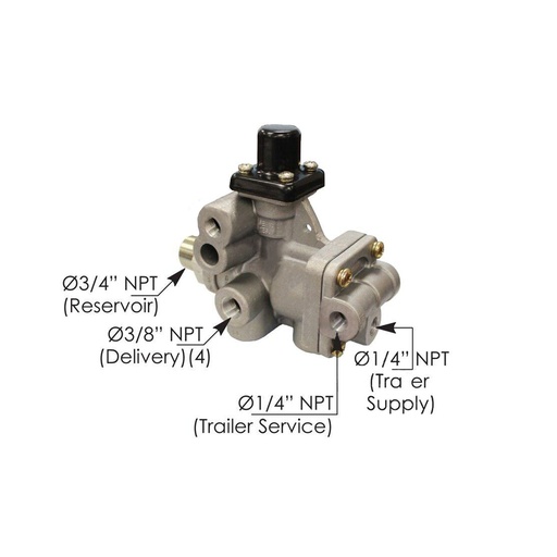 SR5 Type Spring Brake Valve With Anti-Compounding, 3/4in NPT Nipple 170.065437