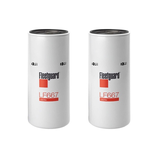 [YF-OV4S-LSRJ] FleetGuard Oil Filter LF667  B7600  DN-P553191	(PACK OF 2)
