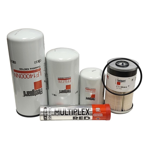 [KGAKIT-9] CUMMINS OIL CHANGE KIT LF14000, FF5776, WF2127, FS19764, FREE GREASE