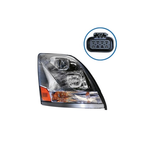 Headlamp LH Projector Chrome Volvo  564.96016C