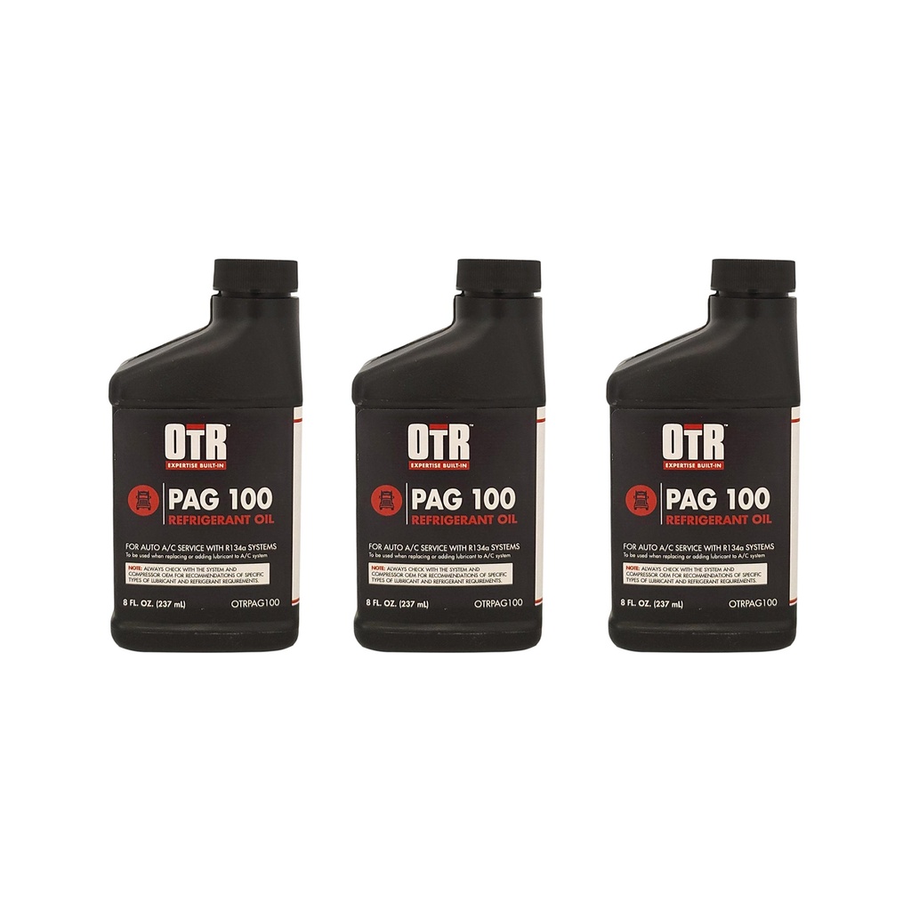OTR PAG100 AC & Refrigerant Oil R134a 8oz Bottle *(Pack of 3)* KAHGO