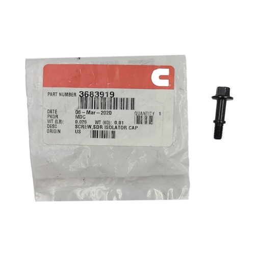 New OEM Genuine Cummins SCREW,SDR ISOLATOR CAP 3683919