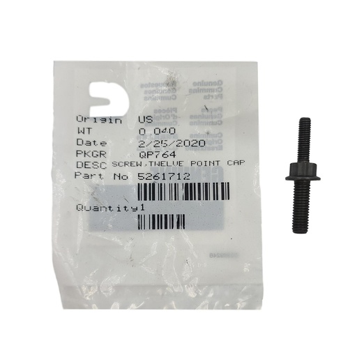 New OEM Genuine Cummins SCREW,TWELVE POINT CAP 5261712