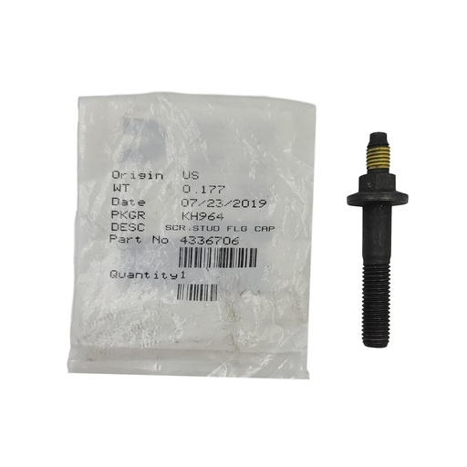 New OEM Genuine Cummins SCREW,STUDDED FLANGE CAP 4336706