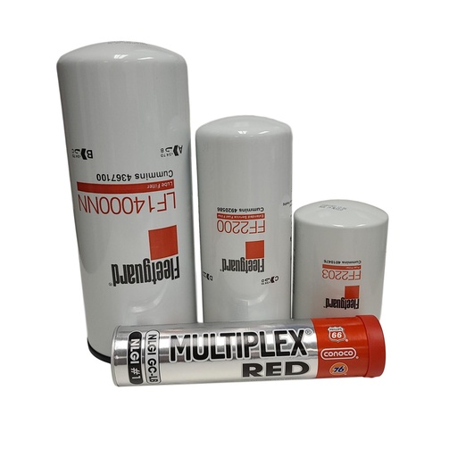 [7D-IUAY-1YYR] CUMMINS OIL CHANGE KIT LF14000, FF2200, FF2203, FREE GREASE