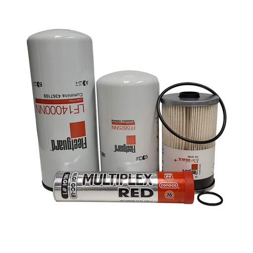 [5O-558P-E6ZN] CUMMINS OIL CHANGE KIT LF14000, FF5825, FS19765, FREE GREASE