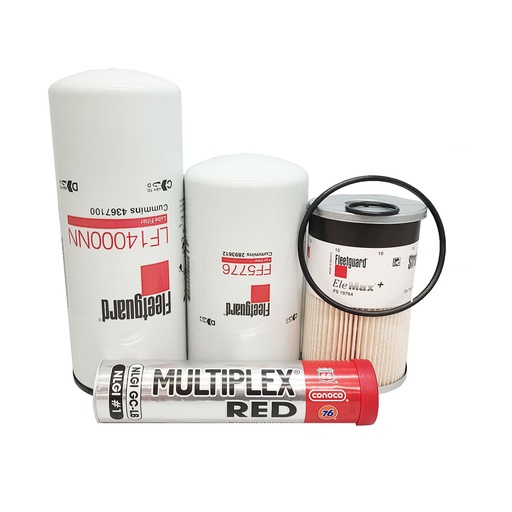 [5T-Z8BF-CL21] CUMMINS OIL CHANGE KIT LF14000NN, FF5776, FS19764, FREE GREASE