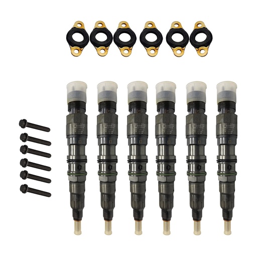 [P7-B30J-4AC9] 6X OEM INJECTORS DD15 DETROIT A4720701187+GASKETS A4720780480+BOLTS A0029900400