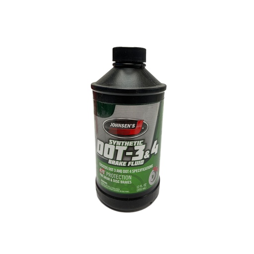 12OZ Johnsen's Synthetic Dot-3 & 4 Brake Fluid    5012