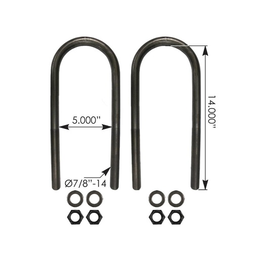 [8I-ZJ6D-HNEM] U Bolt Kit 7/8in X 5in X 14in    AUBK5165-14   R30U516514