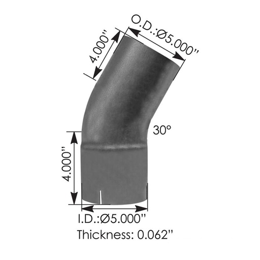 Exhaust Elbow 30 Deg 5in ID-OD   562.U4530E4A    J009633