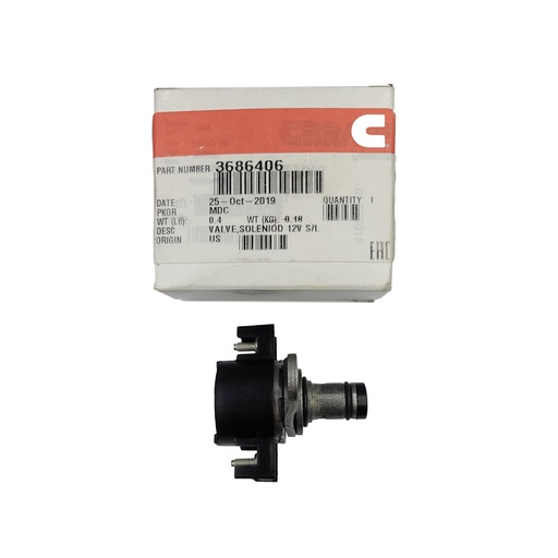 New OEM Genuine Cummins VALVE,SOLENIOD 12V S/L 3686406