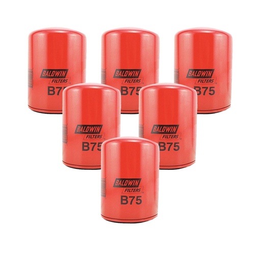 Engine Oil Filter Baldwin B75 (Pack of 6)