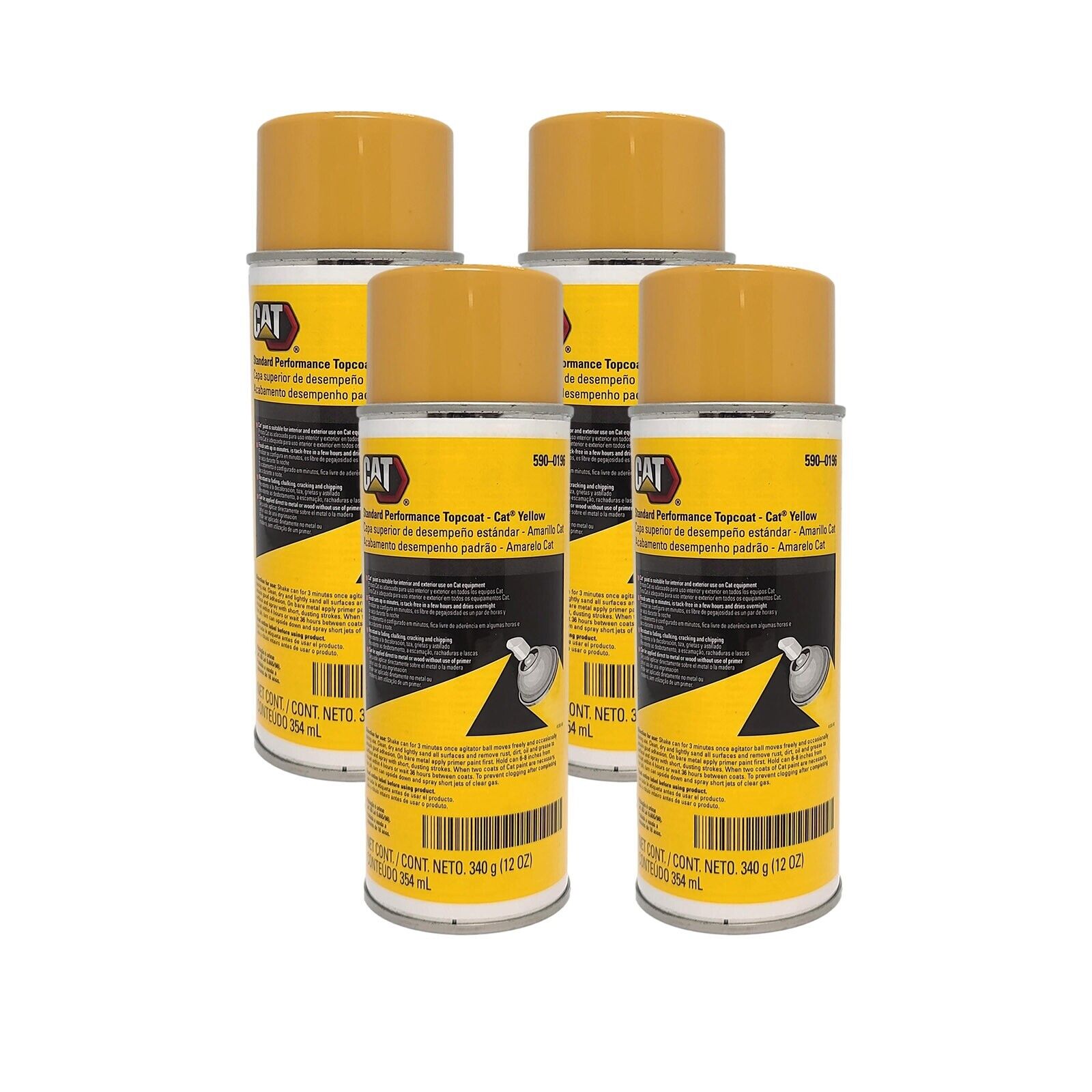 GENUINE CAT 590-0196 5900196 AEROSOL Spray Paint Yellow 12oz (Pack