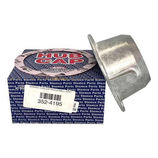 [MR-MH6Z-2XRM] STEMCO ALUMINUM GREASE HUB CAP W/DUCKBILL VENT 352-4195