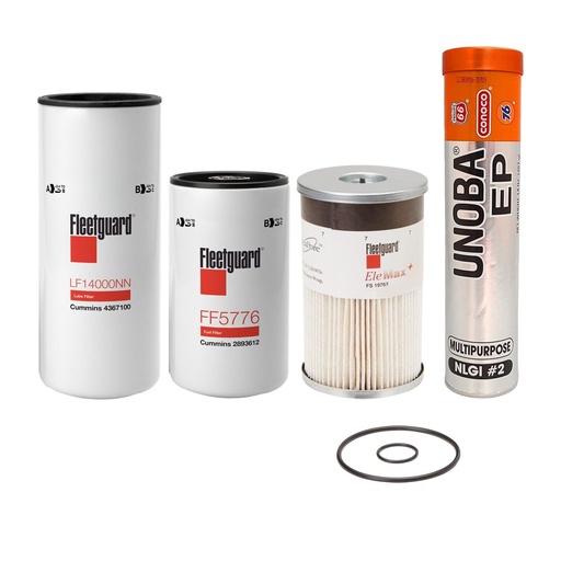 [UO-U564-E91D] CUMMINS OIL CHANGE KIT LF14000, FF5776, FS19763, FREE GREASE