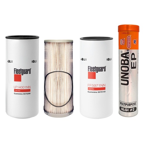 [KGAKIT-28] CUMMINS OIL CHANGE KIT LF14001, K37-1021, FF5971 FREE GREASE