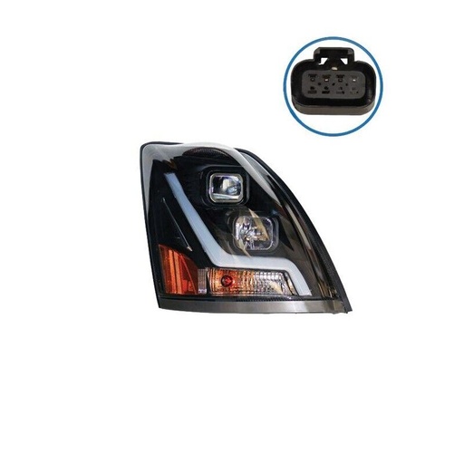[QD-ZH9T-1XYC] Headlamp LH Projector w/LED Bar Volvo 564.96016LB