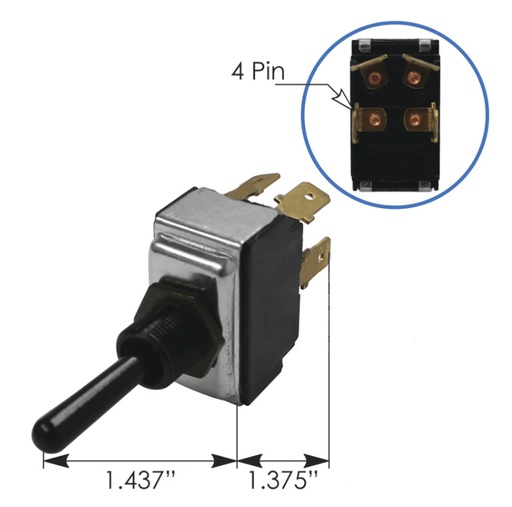 Toggle Switch DPST Peterbilt 577.75604 1604830, 8956K648