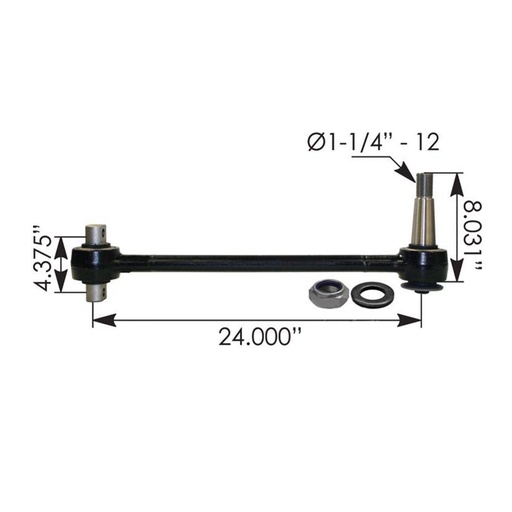 [R8-93QO-N0X4] Torque Rod 24.000in Kenworth 095.1022 KG34050 TMR69 K195376, 925031, 3582170C1, 358013441