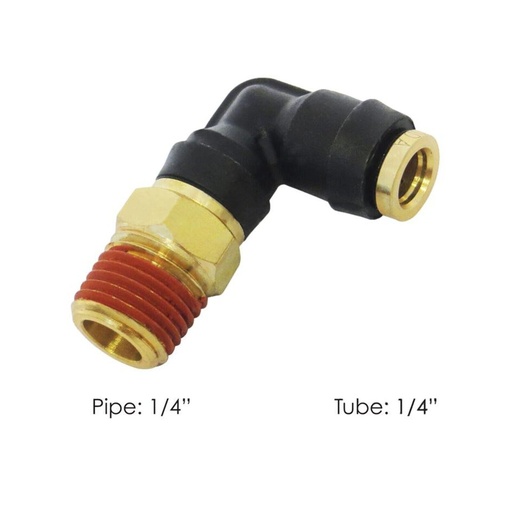 PLC Swivel Male Elbow DOT 1/4in X 1/4in 177.12C694B 369PTC44, QL13694B, 016244