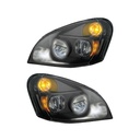 Headlamp Set Freightliner LED Black 564.46029BM  LH and RH Set
