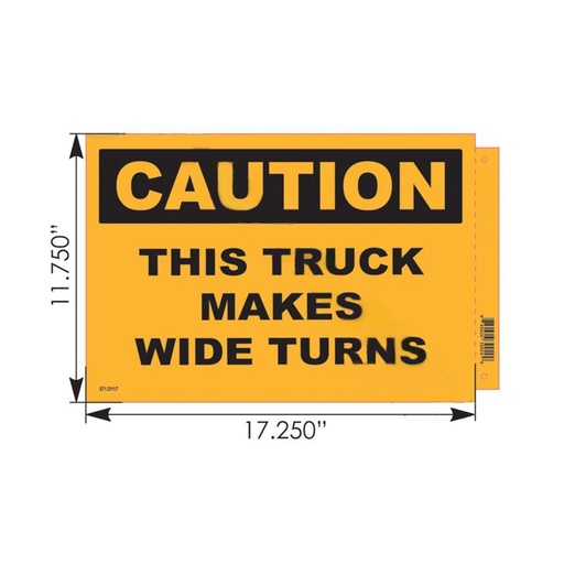 Decal CAUTION THIS TRUCK 11.75 X 17.25in 571.D117 CWT1