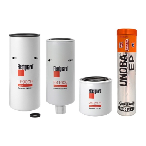 [ZA-VCMQ-929M] CUMMINS OIL CHANGE KIT LF9009, FS1000, WF2071 FREE TUBE GREASE