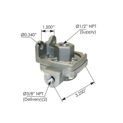 [RW-3XVS-P05L] Quick Release Valve 1/2in Supply Port 170.229860 229860 229860N R955229860N