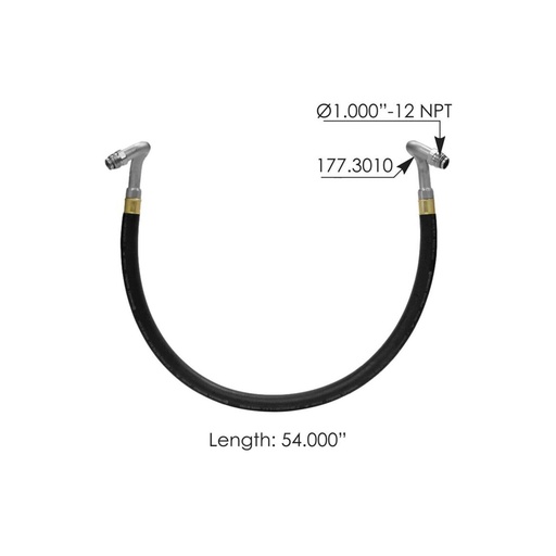 [RW-BAI4-8EDY] Air Spring Hose Kit Kenworth 54in 177.3054K G501002054 HE2354 D90412354