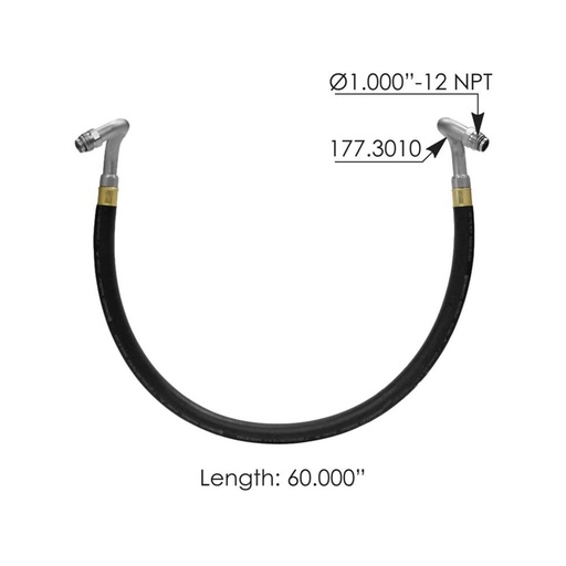 [01-ZT5C-FXQV] Air Spring Hose Kit Kenworth 60in 177.3060K G501002060 HE2360 D90412360