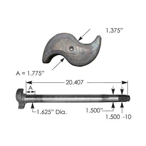Camshaft RH 122.102013.02 E-2450 2210V4182 E2450 L1655 17-632