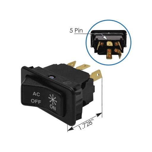 [GI-5IBB-8DPI] Rocker Switch Air Condition Peterbilt 577.75608 8320001000 832-0001-000
