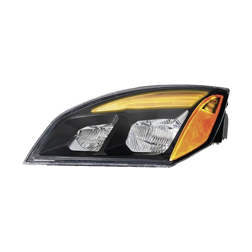 [JK-A3ZT-GT35] Headlamp LH Black LED Freightliner P4 564.46001LM 6601405010 A6601405002