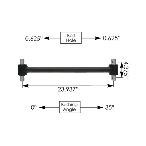 [MD-ZRUA-9Q64] Torque Rod Tube 23.930in Freightliner 095.1066 TMR514 6813266716 A1616749001