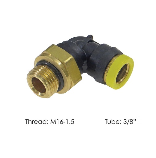 PLC Swivel Male Elbow DOT3/8inX M16 177.12C696M16Y Q369PTCRH6MA16Y 369PTCR6MA16
