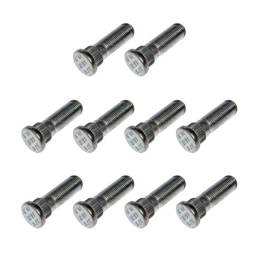 [A3-TR2Q-6TM9] M12-1.25 Serrated Wheel Stud - 14.35mm Knurl, 42mm Length 610-378 (Pack of 10)