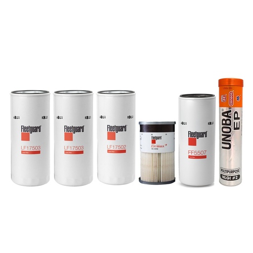 VOLVO OIL CHANGE KIT LF17503, LF17502, FS19765, FF5507, FREE GREASE