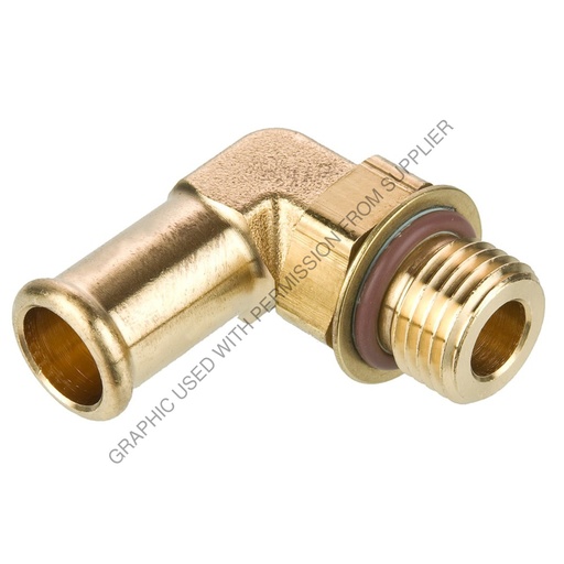 OEM FREIGHTLINER ELBOW - 7/16 -20, 3/8HOSE, 90, BRASS PH 1695HB64