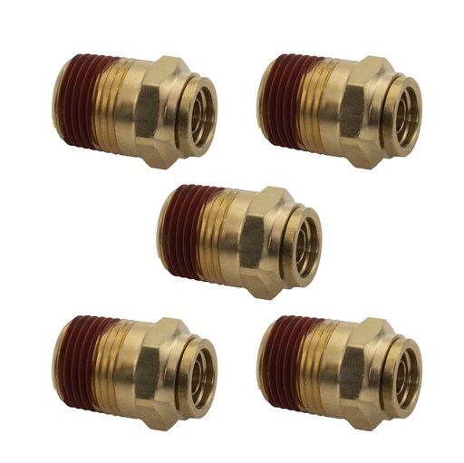 Brass PLC Male Connector 3/8 X 3/8in 177.13B686C, 1868X6X6, 68PMT66 (Pack of 5)